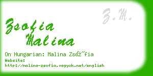 zsofia malina business card